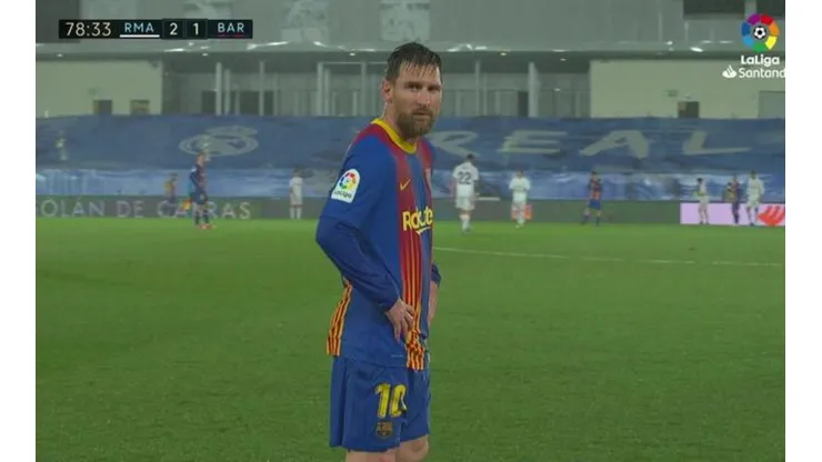 La imagen viral de Messi en el clásico