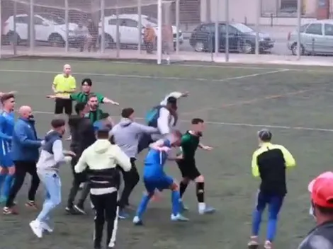 Puños y patadas voladoras: vergonzosa batalla campal en España