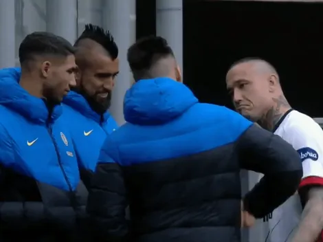 El lúdico reencuentro de Vidal, Hakimi y Lautaro con Nainggolan