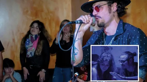 Giannina mira atentamente a Daniel Osvaldo, ex Boca Juniors