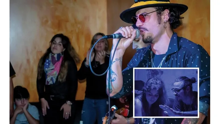 Giannina mira atentamente a Daniel Osvaldo, ex Boca Juniors