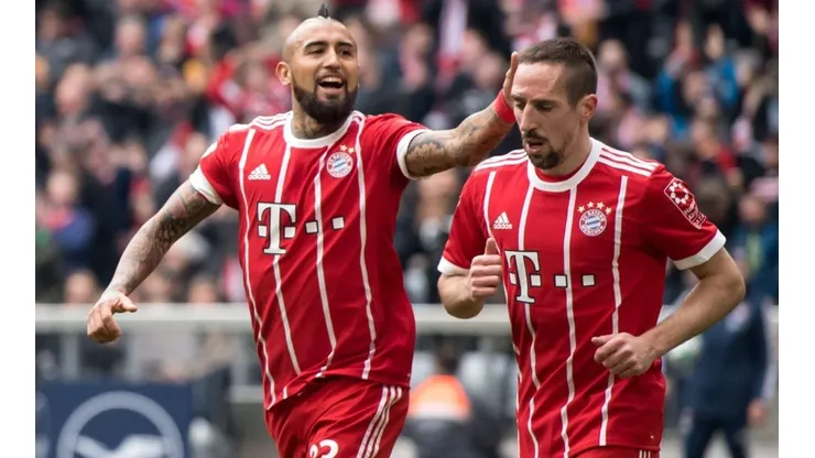 Arturo Vidal y Franck Ribéry en sus pasos por el Bayern Múnich.