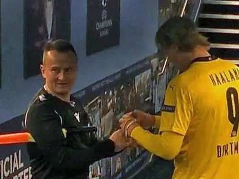 La conmovedora razón por la que el árbitro le pidió la firma a Haaland