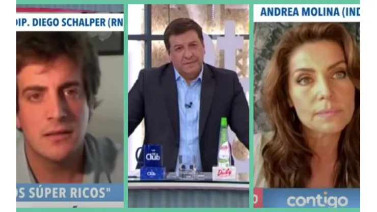 Julio César Rodríguez frente a Diego Schalper y Andrea Molina en "Contigo en la Mañana".