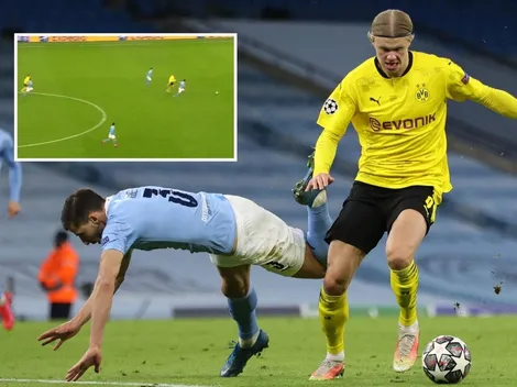 La impactante fortaleza física de Haaland en duelo con Ruben Dias