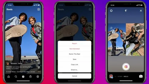 Se podrá editar y regrabar videos en Reels Remix.