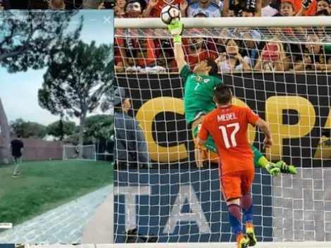 Hijo de Claudio Bravo imita a su padre con el tapadón de la Centenario