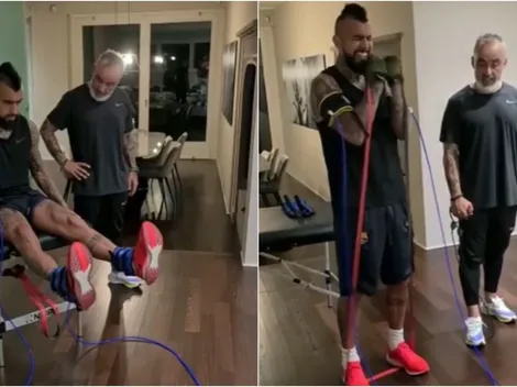 Vidal no para y entrena con su PF en casa para volver al 100%