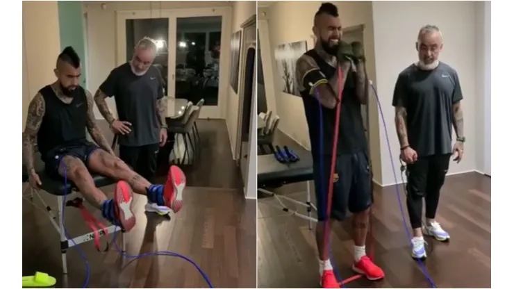 Arturo Vidal no para: el entrenamiento extra y personal del King en casa.