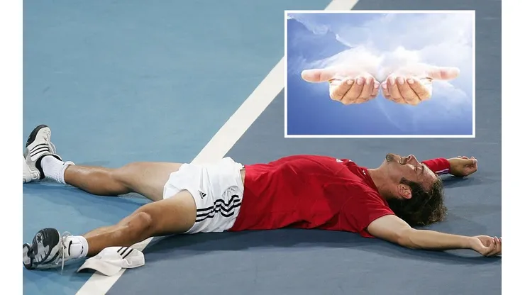 Nico Massú tras ganar la medalla de oro en singles de los JJOO de Atenas