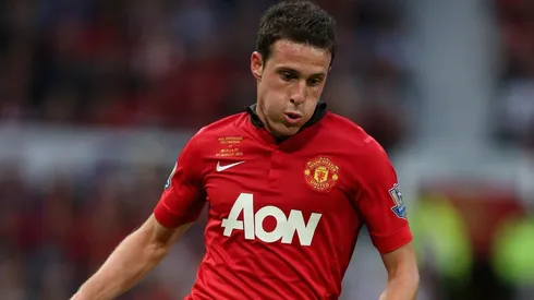 Angelo Henríquez con la camiseta del Manchester United en 2013