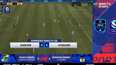 Everton junto a su gamer Felipe Carreño se impuso a O'Higgins de Benjamín Donoso en la primera jornada del ePrimera DIRECTV GO.
