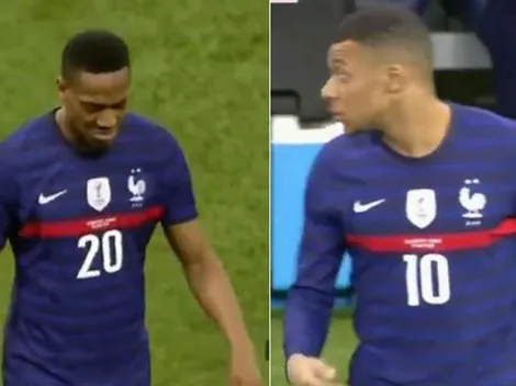 Martial salió enojado, no quiso chocar las manos y Mbappé reaccionó