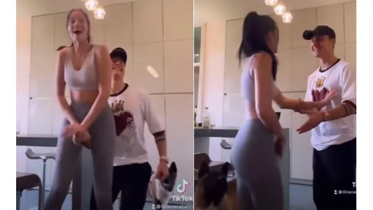 Dybala y su novia intentan completar un desafío de TikTok