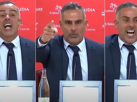 Apunta a la cámara gritando: DT del Almería se vuelve loco