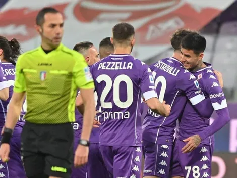 Arturo Vidal festeja con todo el golazo de Erick Pulgar ante Milán