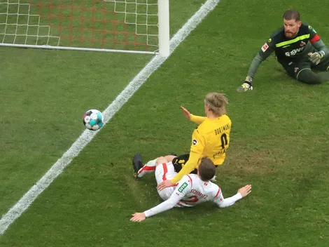 Haaland marca doblete y se enoja con compañeros por empate