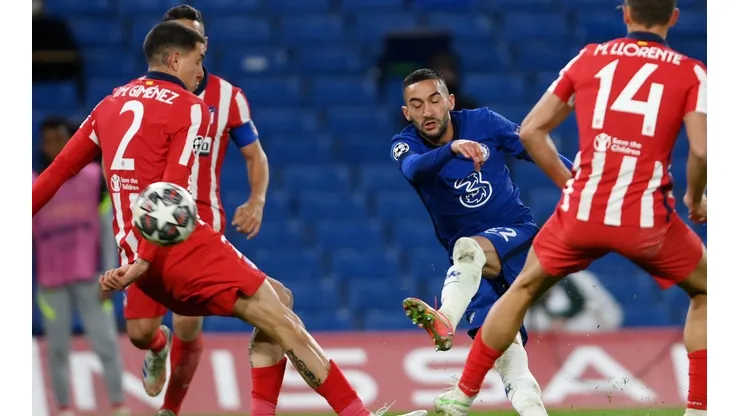Hakim Ziyech y el 1-0 de Chelsea contra Atlético Madrid en Champions League.