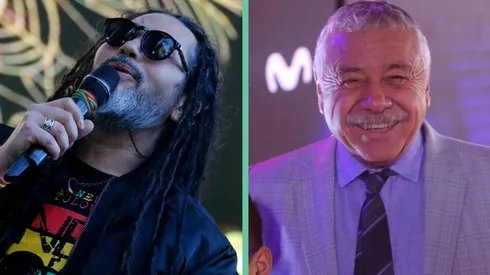 Quique Neira y un sonriente Carlos Caszely.