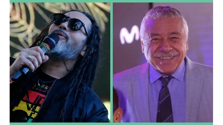 Quique Neira y un sonriente Carlos Caszely.