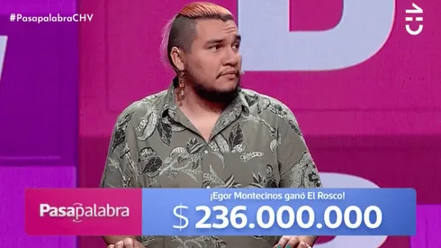 Egor Montecinos muy emocionado tras ganar El Rosco, en "Pasapalabras".