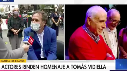 Juan Pablo Sáez en conversación con Chilevisión, en medio del velatorio de Tomás Vidiella.