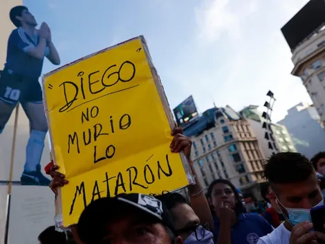 Marcha por Maradona: Descontrol y huida de su familia