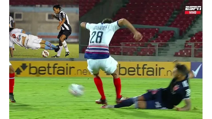 Braghieri tiene antecedentes y ya había dado un criminal patadón a Ronaldinho antes de Larrivey.