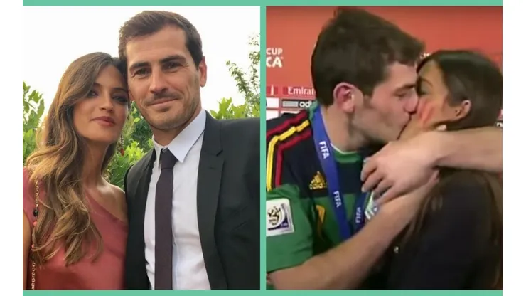 Sara Carbonero e Iker Casillas en 2019 y en 2010.