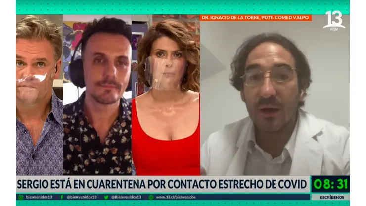 Sergio Lagos animando "Bienvenidos" desde su casa.