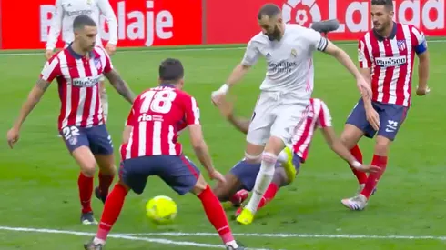 Benzema anotó el agónico empate del Real Madrid ante el Atlético