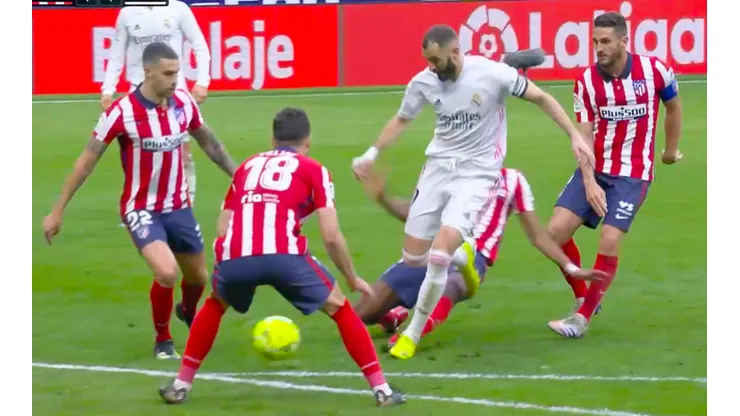 Benzema anotó el agónico empate del Real Madrid ante el Atlético