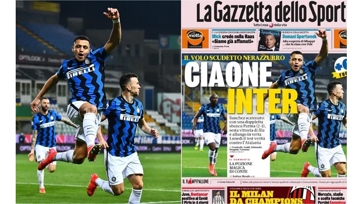 El delantero chileno fue calificado como figura del campo de juego con nota 7,5 por La Gazzetta dello Sport