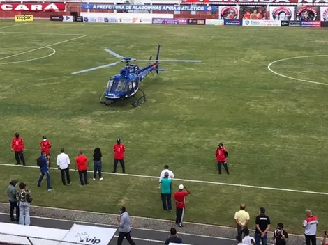 Insólito: jugadores abandonan la cancha por aterrizaje de helicóptero con vacunas