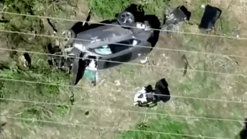 Así quedó el auto de Tiger Woods tras el accidente