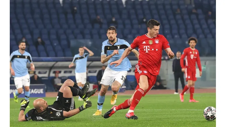 Robert Lewandowski marcó ante la Lazio.