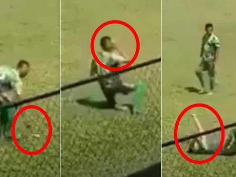 Ridículo: toma una piedra, se pega en la cara y finge agresión