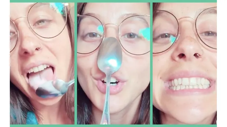 Denise Rosenthal no dejó en paz el yogurt mientras explicaba su visión del 14 de febrero.