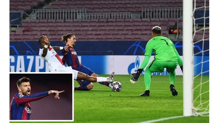 Piqué perdió la paciencia con Griezmann.