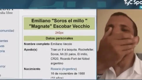 Emiliano Vecchio reaccionó a su nuevo perfil en Wikipedia.