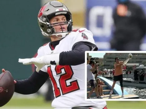 Brady se cae al litro y lanza trofeo de la NFL desde un yate