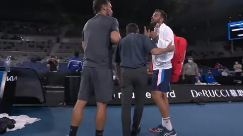Fognini y Caruso discutiendo tras el partido