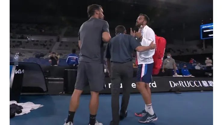 Fognini y Caruso discutiendo tras el partido