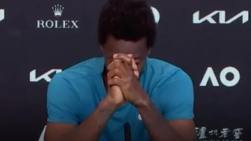 Gael Monfils llorando tras perder en su debut en el Australian Open