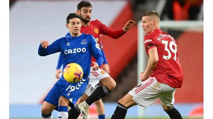 Everton de James Rodríguez le robó un empate al Manchester United