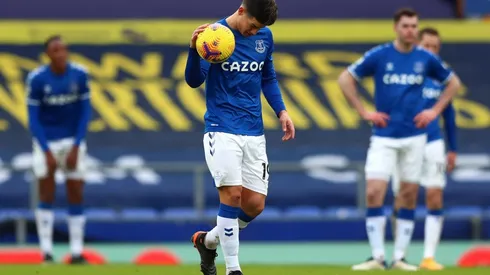 James Rodríguez en el ataque del Everton