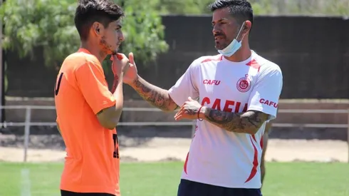 Jorge Acuña en el entrenamiento de San Felipe