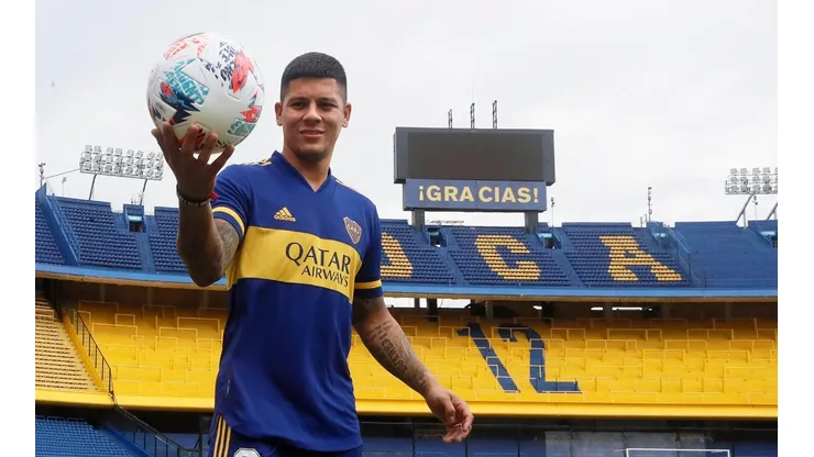 Marcos Rojo fue presentando oficialmente en Boca Juniors.