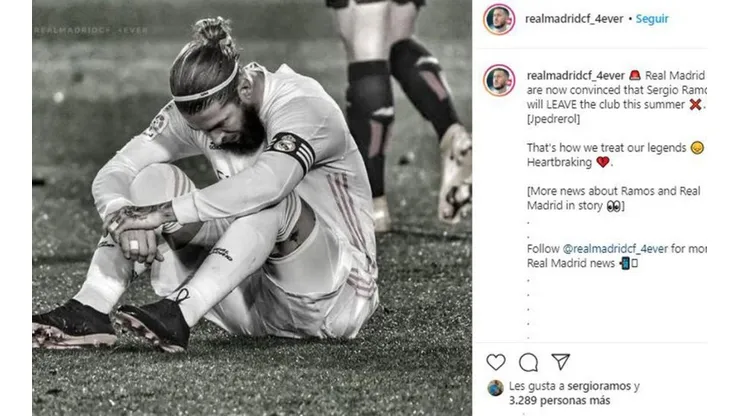 El like de Sergio Ramos a críticas al Real Madrid
