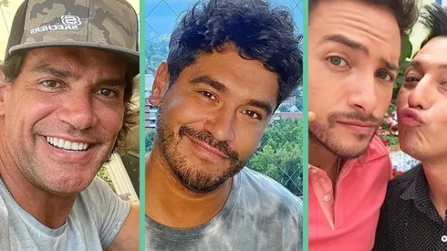 Cristián de la Fuente y Gino Costa, al lado de los responsables del rumor sobre su conflicto, Hugo Valencia y Sergio Rojas.